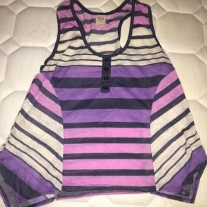 Purple Striped Tank Top